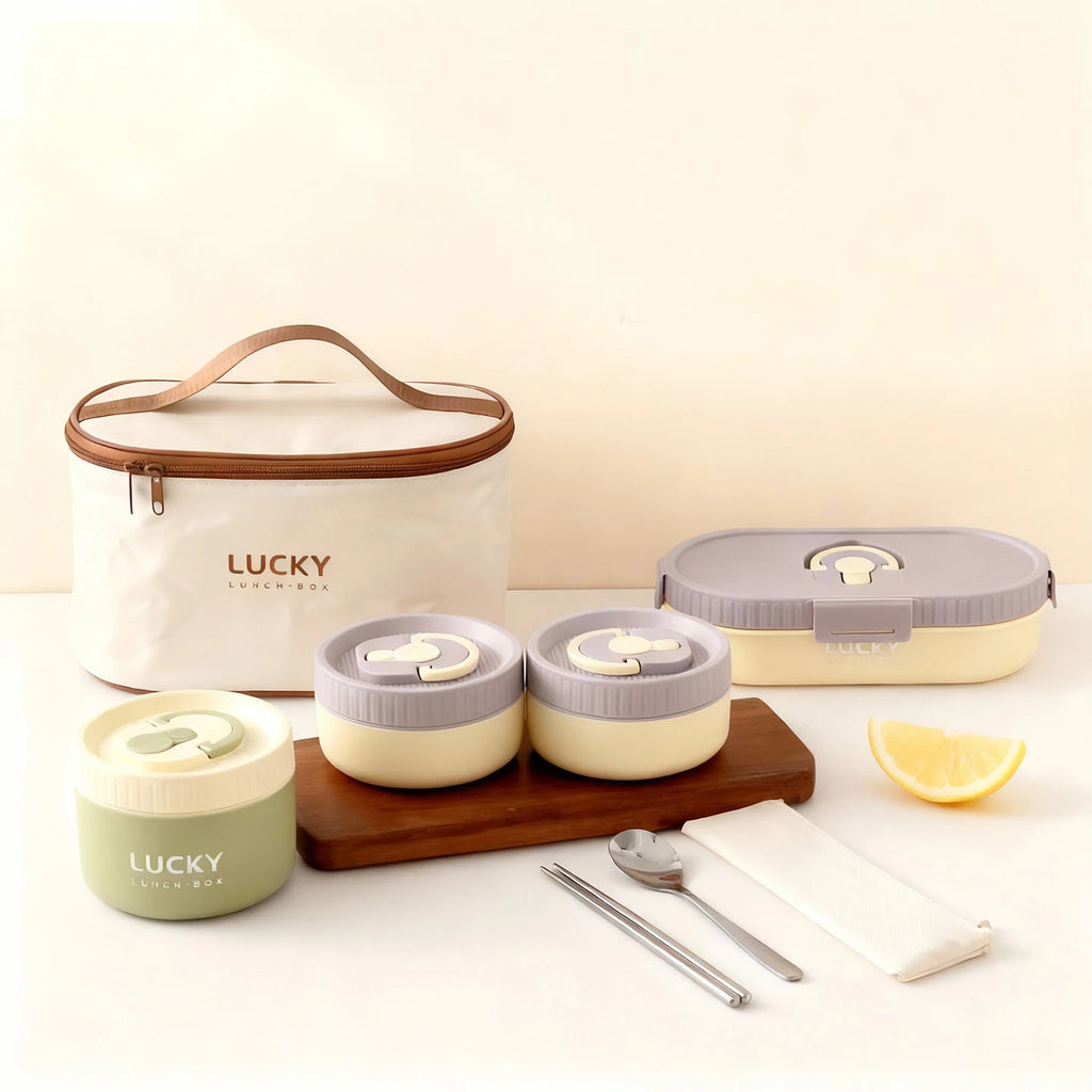 304 Stainless Steel Oval Insulated Lunch Box with Dividers, Leak-Proof, 850 to 1650 ml