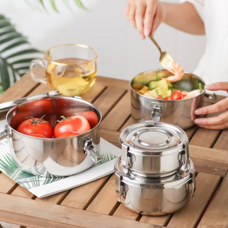 304 Stainless Steel Leak-Proof Lunch Box, Bento Box for Picnic and Work, 350 ml to 3000 ml