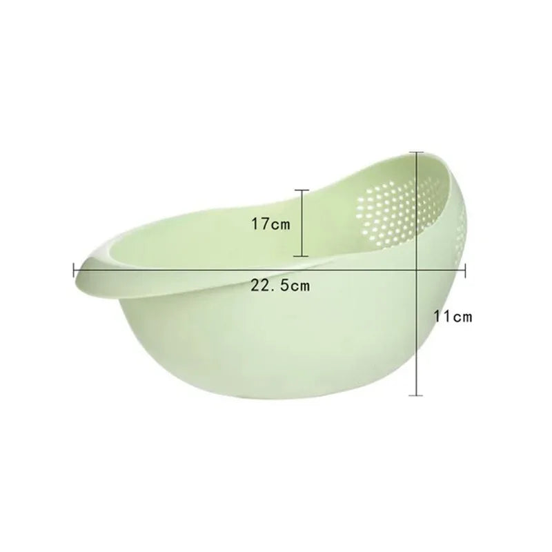 Plastic Rice Sieve Colander with Handles, Kitchen Drain Basket, 4 Colours