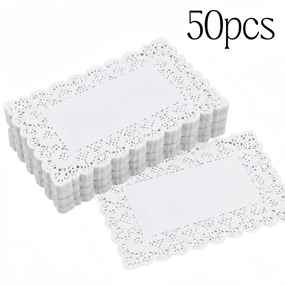 Paper Doilies, Round, Oval or Rectangular, 50 or 100 Pack