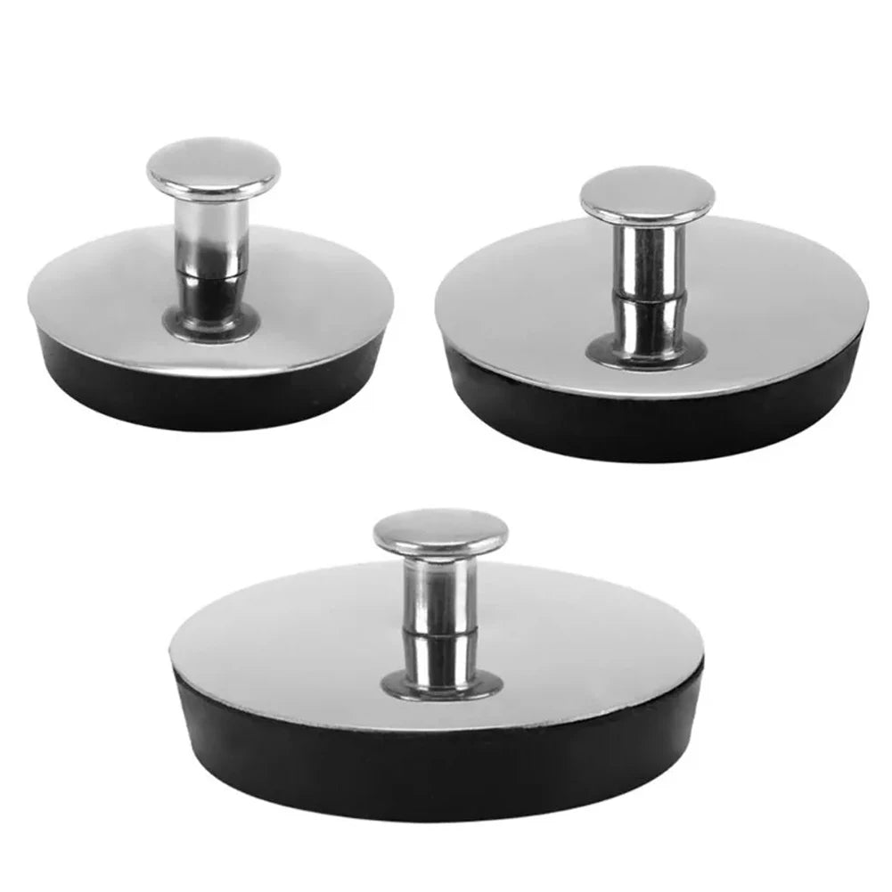 Stainless Steel Sink Plug, Bathtub and Washbasin Drain Stopper, 3 Sizes