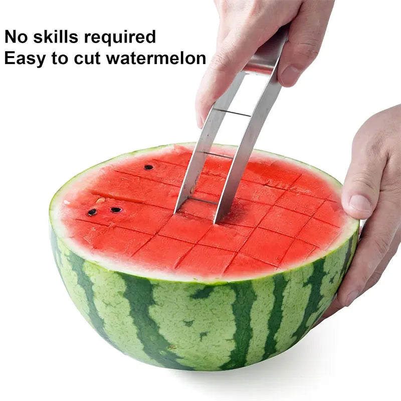 Stainless Steel Watermelon Cube Cutter Slicer, Fruit Knife for Melon Salads and Platters