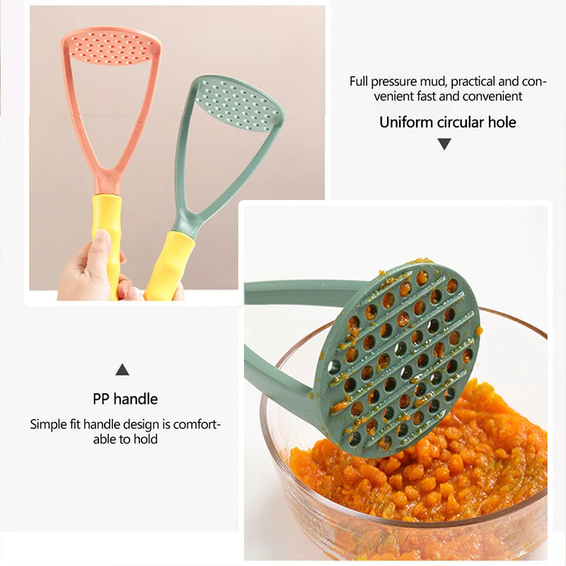 Potato Masher and Ricer, Press-Style Puree Maker, Green or Orange