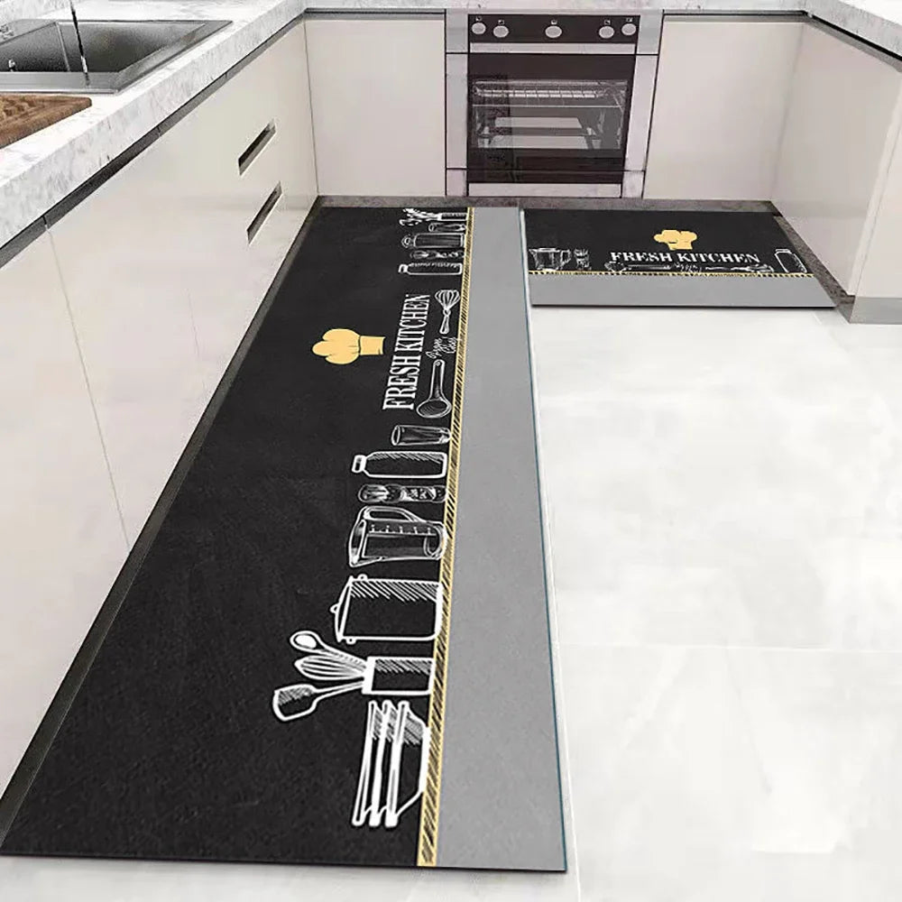 Soft Washable Kitchen Floor Mat and Runner, Anti-Slip, 40 to 160cm