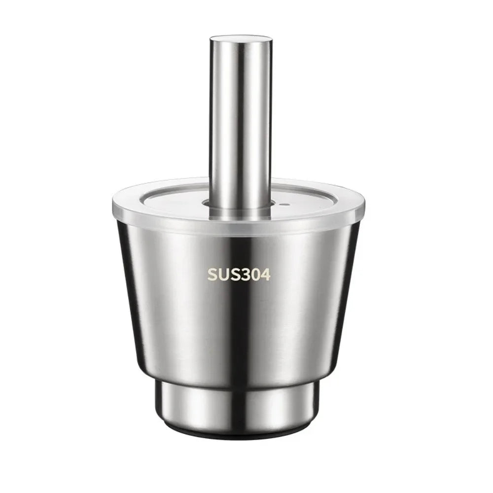 304 Stainless Steel Garlic Masher and Spice Mortar with Pestle