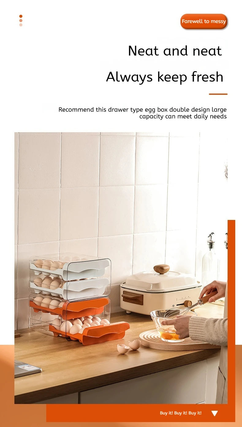 Automatic Scrolling Egg Rack Holder Storage Box Egg Basket Container Organizer Rolldown Refrigerator Egg Dispenser For Kitchen