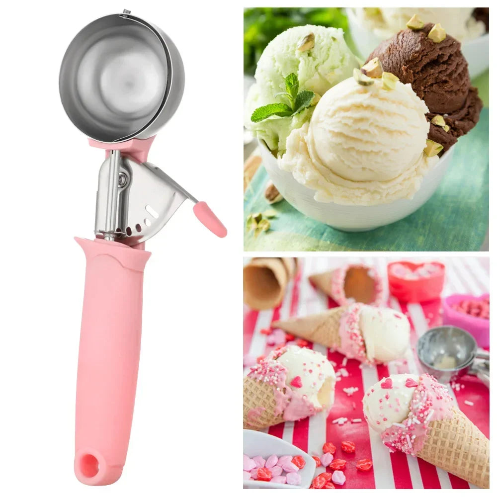 Stainless Steel Ice Cream Scoop with Trigger Release