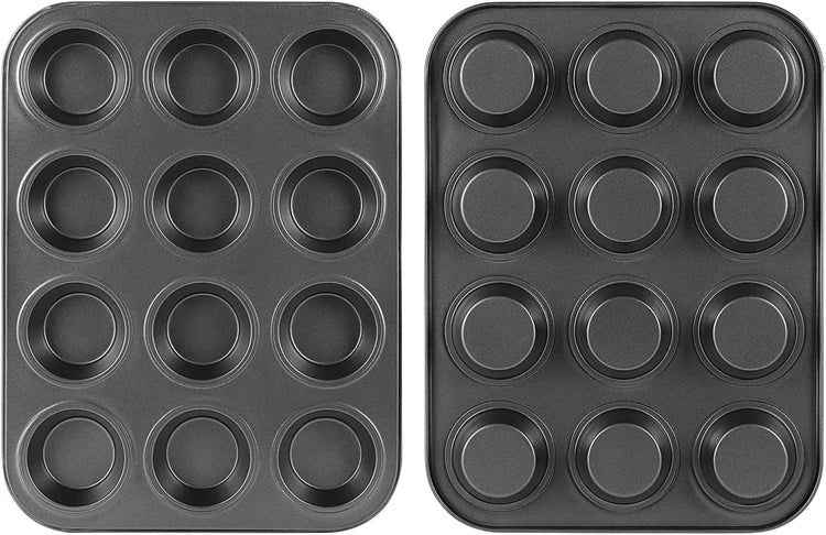 Nonstick 12 Cup Carbon Steel Muffin Tray, Cupcake Baking Pan