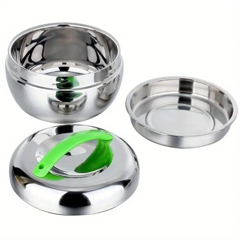 Insulated Stainless Steel Apple Lunch Box with Partition and Lid, 0.8, 1 or 1.3 L