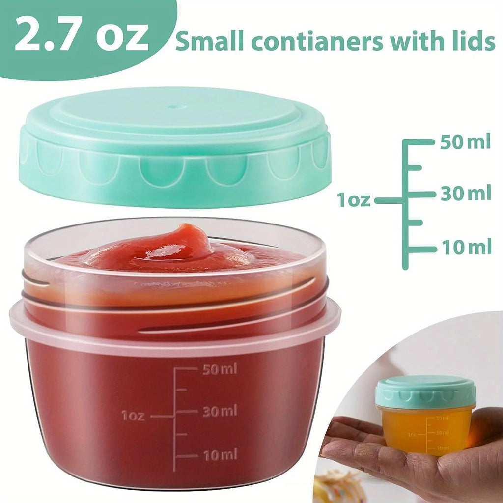 Mini Sauce Containers with Lids, 2.7oz, 1 to 6 Pack