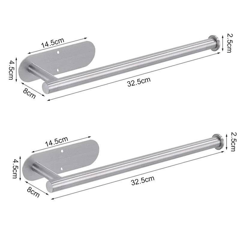 Adhesive Stainless Steel Kitchen Roll and Toilet Paper Holder