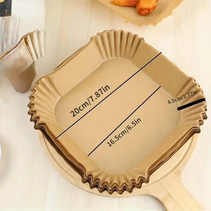Air Fryer Paper Liners Disposable Oil-proof Waterproof Baking Paper Round Square And Rectangle Parchment Kitchen Party Supplies - Ammpell