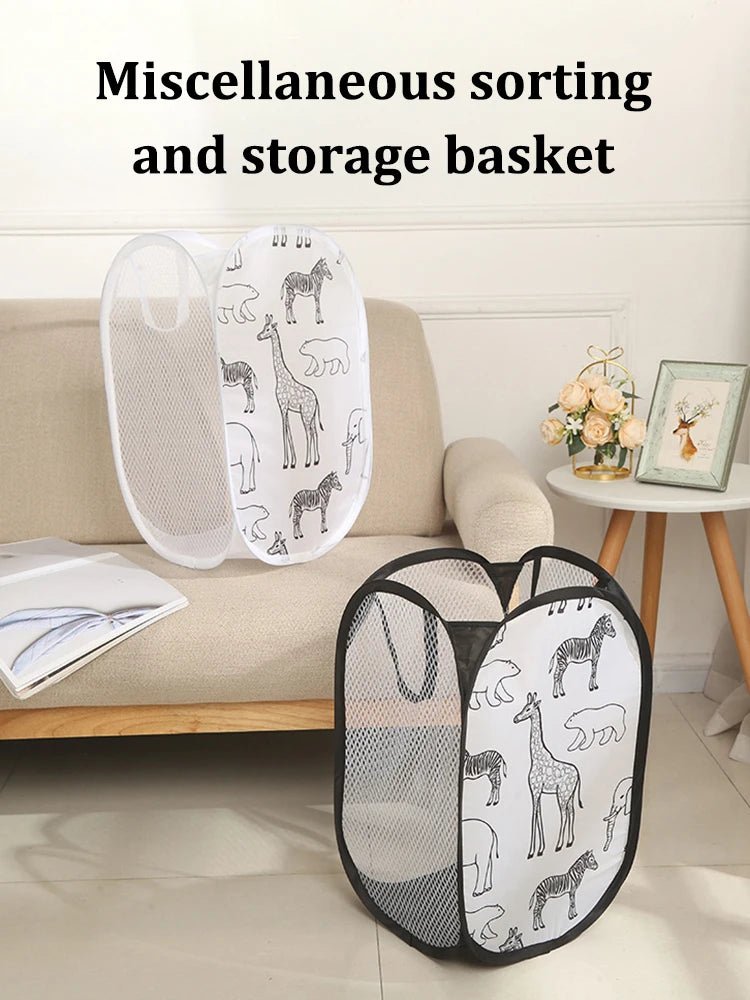 Cartoon Giraffe Laundry Basket Home Dirty Clothes Basket Miscellaneous Sorting and Storage Basket Bathroom Organizer Storage - Ammpell