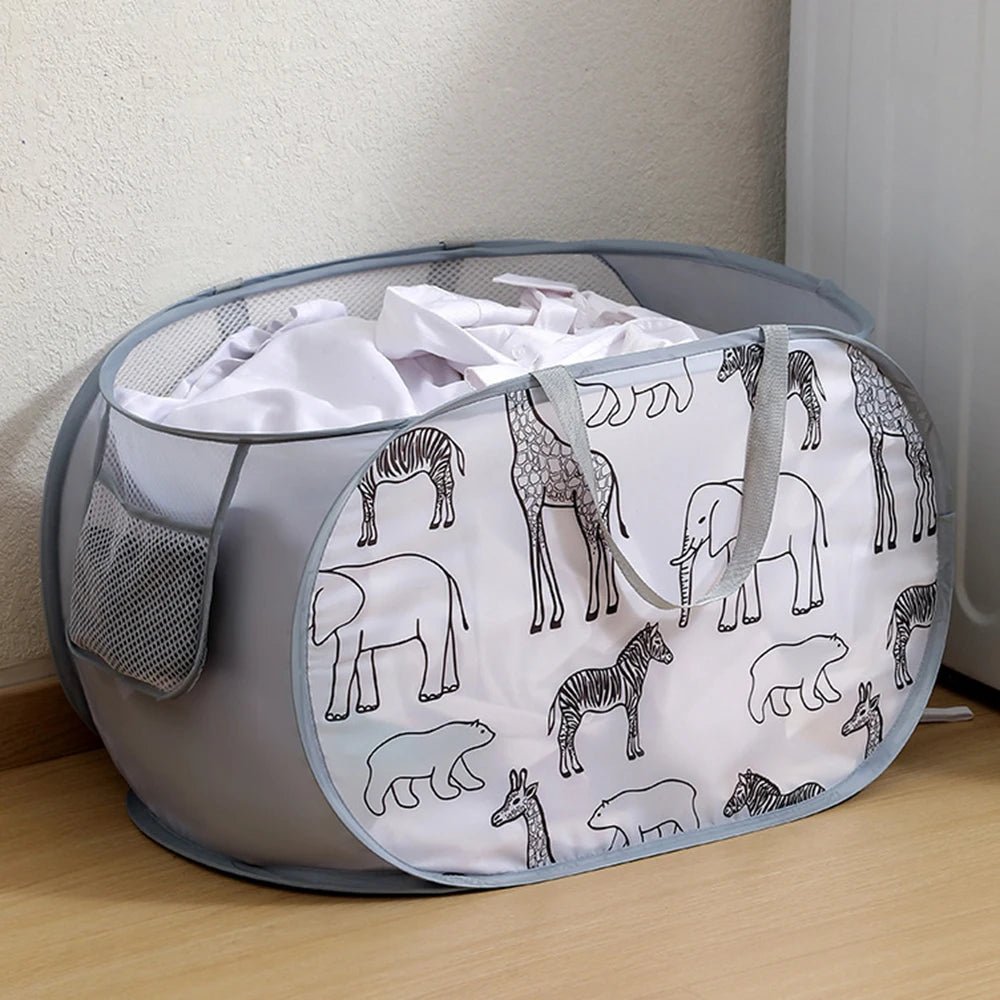 Cartoon Giraffe Laundry Basket Home Dirty Clothes Basket Miscellaneous Sorting and Storage Basket Bathroom Organizer Storage - Ammpell