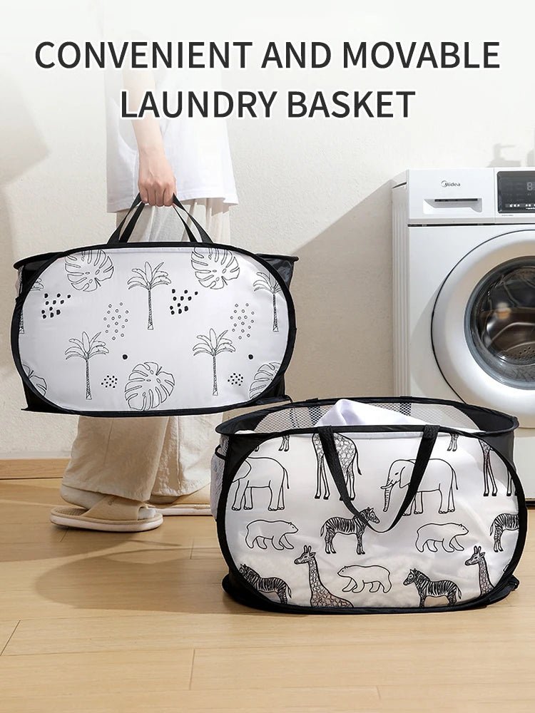 Cartoon Giraffe Laundry Basket Home Dirty Clothes Basket Miscellaneous Sorting and Storage Basket Bathroom Organizer Storage - Ammpell