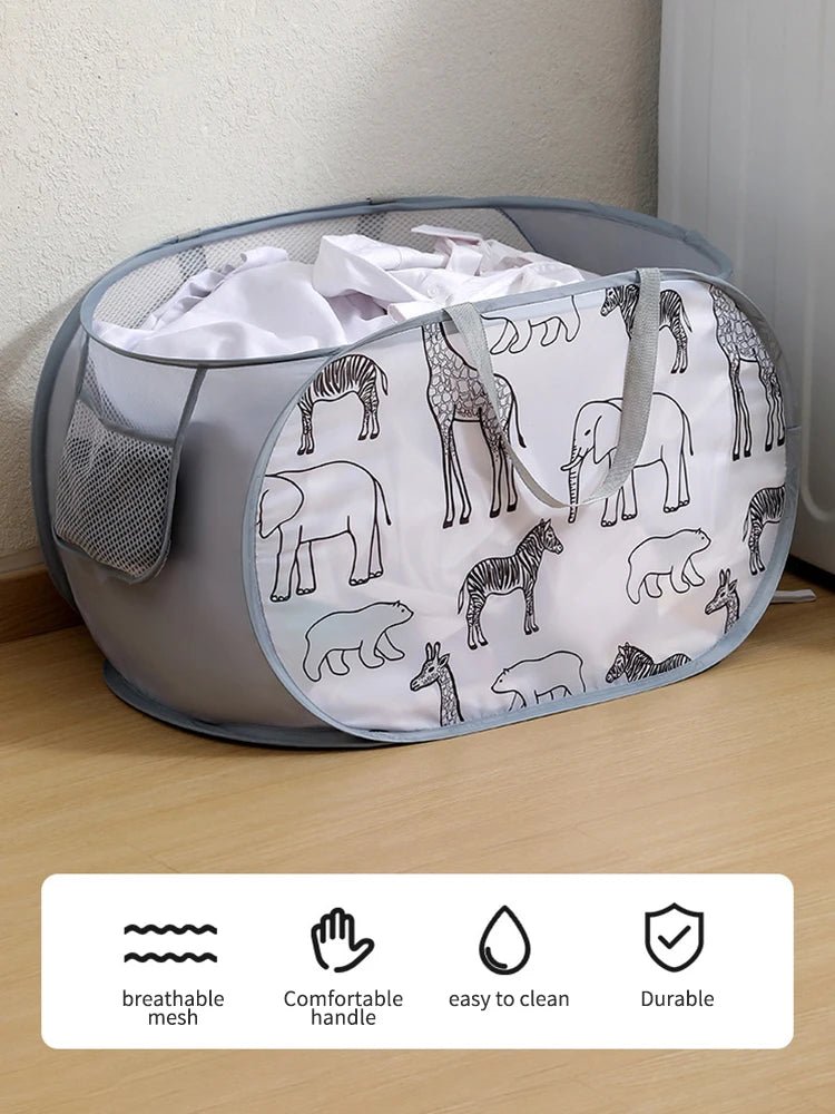 Cartoon Giraffe Laundry Basket Home Dirty Clothes Basket Miscellaneous Sorting and Storage Basket Bathroom Organizer Storage - Ammpell