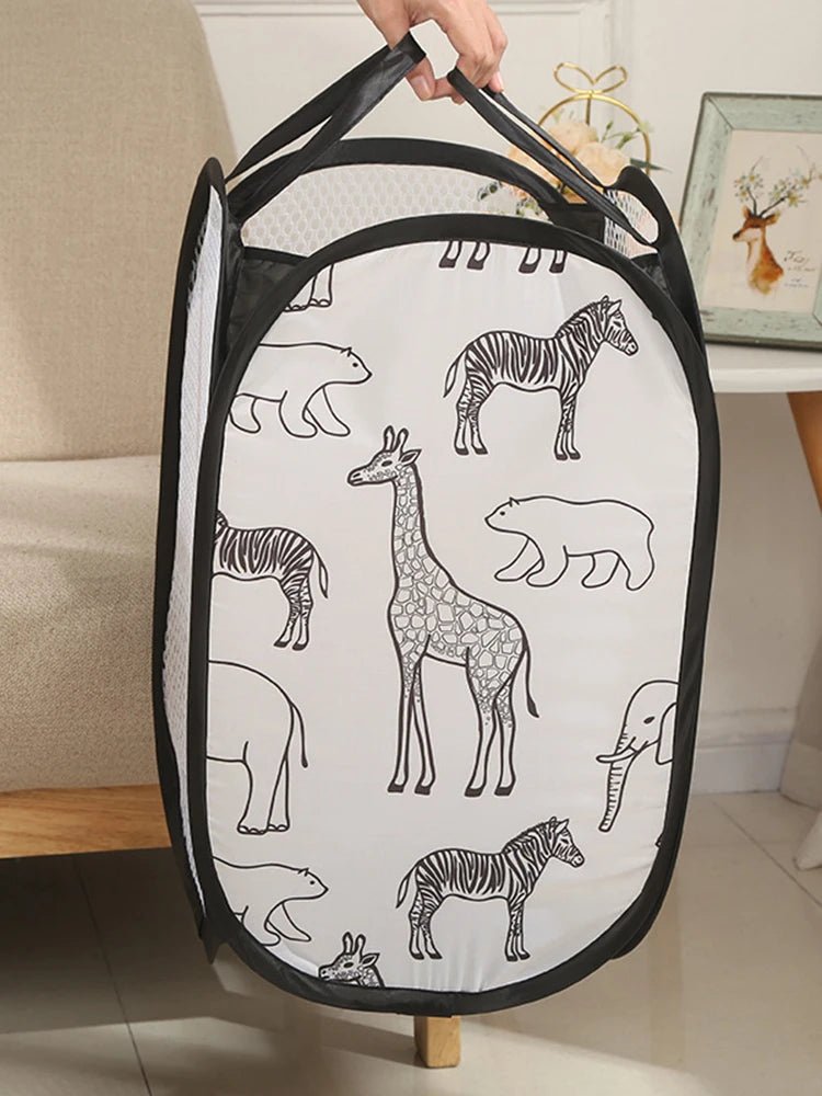 Cartoon Giraffe Laundry Basket Home Dirty Clothes Basket Miscellaneous Sorting and Storage Basket Bathroom Organizer Storage - Ammpell