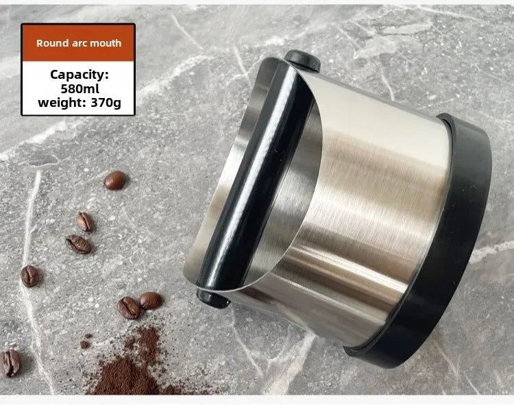 Coffee Knock Box Stainless Steel Espresso Knock Box Non Slip Coffee Ground Knock Box with Rubber Ring Beveled Coffee Ground Bin - Ammpell