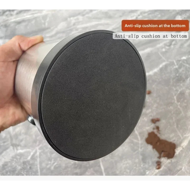 Coffee Knock Box Stainless Steel Espresso Knock Box Non Slip Coffee Ground Knock Box with Rubber Ring Beveled Coffee Ground Bin - Ammpell