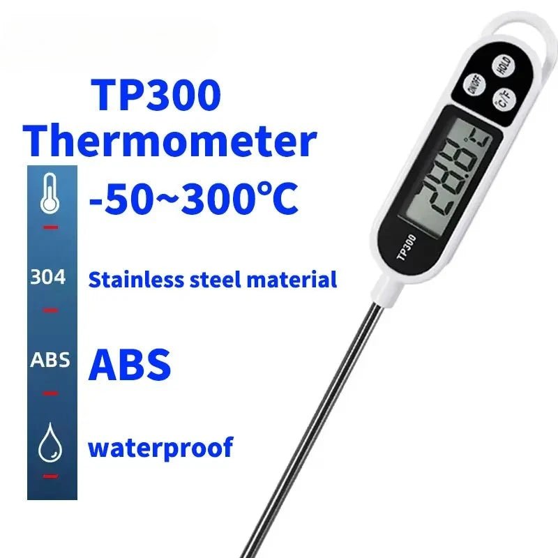 Digital Food Thermometer with Probe for Cooking and BBQ, -50 to 300°C - Ammpell