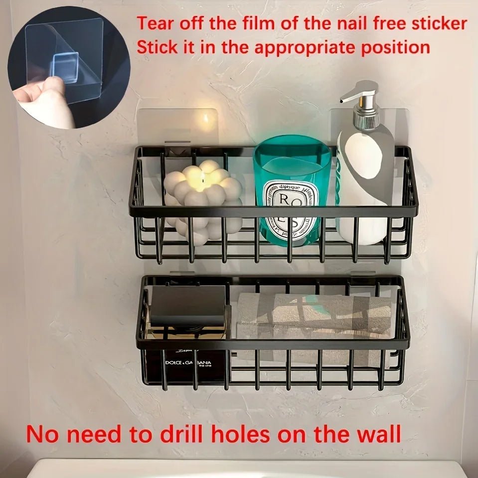 Easy-to-Install Kitchen Sink Organizer, No Drilling Required, Multipurpose Storage Rack Suitable for Sponges,Brushes, and Towels - Ammpell