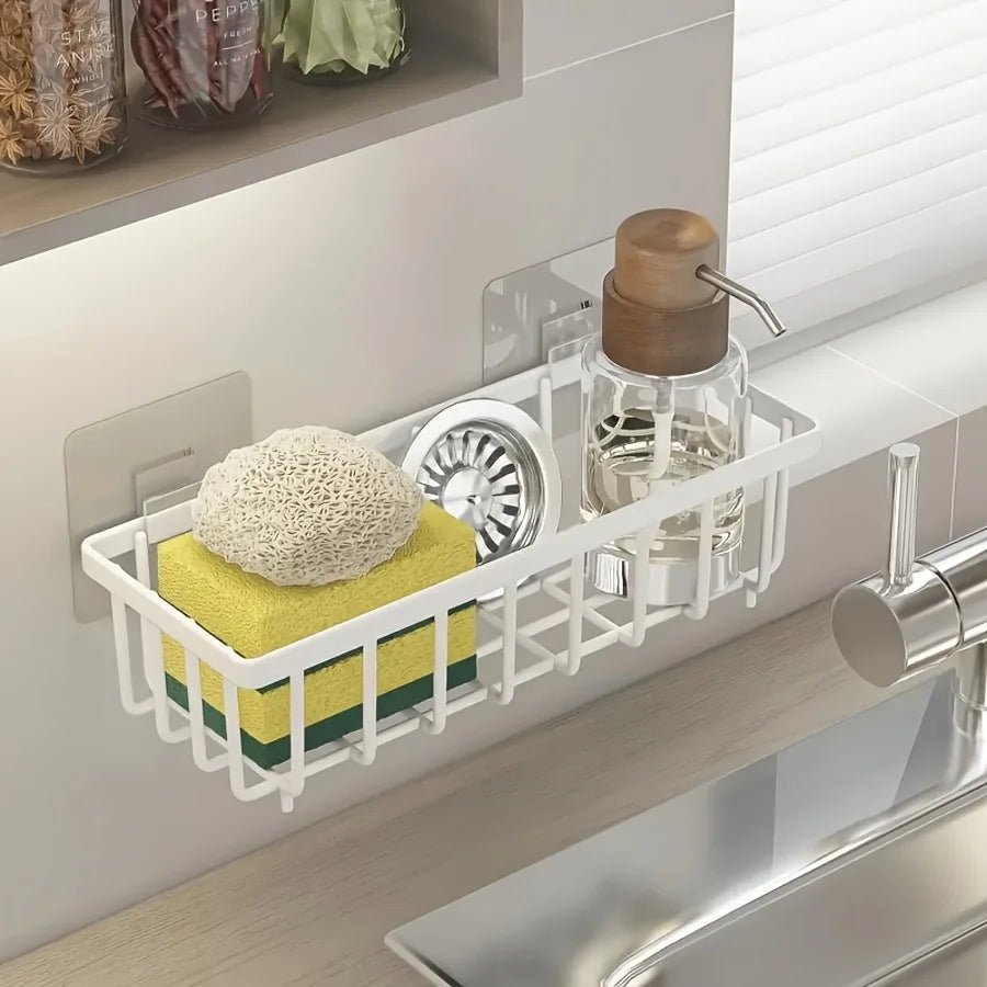 Easy-to-Install Kitchen Sink Organizer, No Drilling Required, Multipurpose Storage Rack Suitable for Sponges,Brushes, and Towels - Ammpell