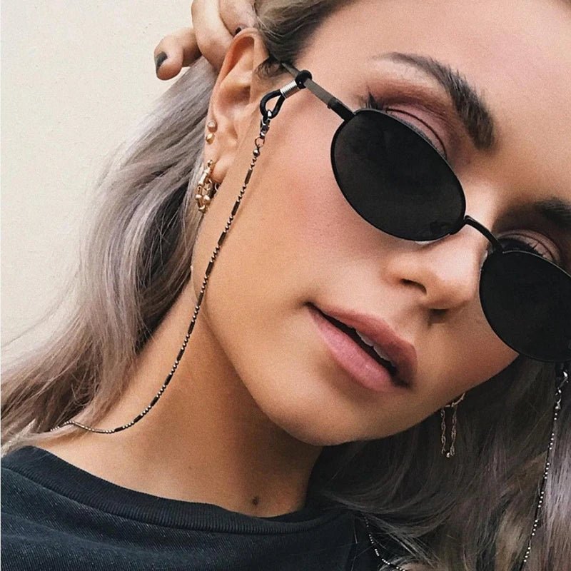JWER Fashion Woman Sunglasses Chain Cylinder Bead Chain Anti-Falling Glasses Eyeglasses Cord Necklace Mask Chain for Women Gifts - Ammpell