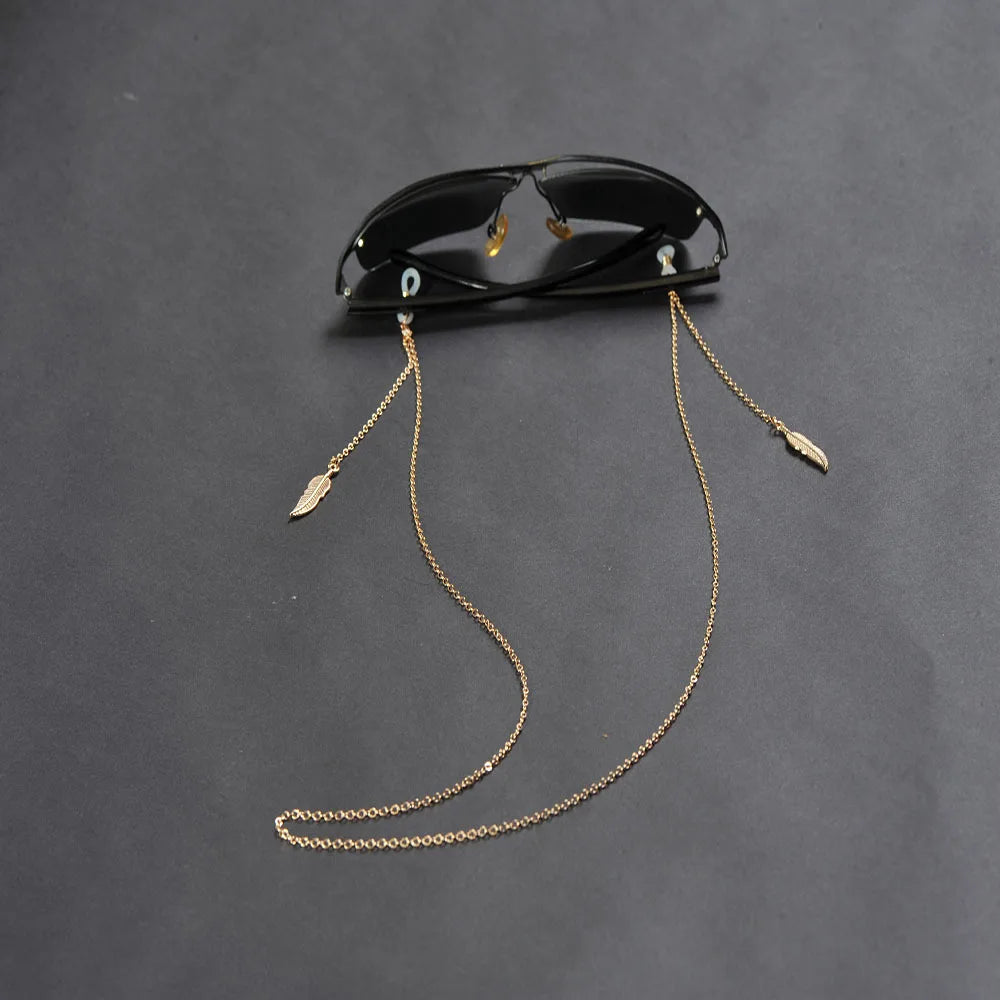 JWER Fashion Woman Sunglasses Chain Cylinder Bead Chain Anti-Falling Glasses Eyeglasses Cord Necklace Mask Chain for Women Gifts - Ammpell