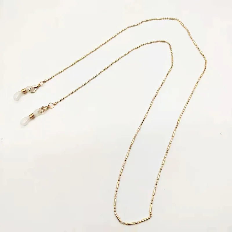 JWER Fashion Woman Sunglasses Chain Cylinder Bead Chain Anti-Falling Glasses Eyeglasses Cord Necklace Mask Chain for Women Gifts - Ammpell