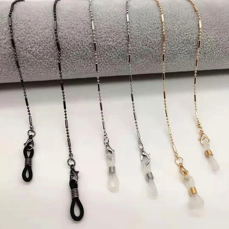 JWER Fashion Woman Sunglasses Chain Cylinder Bead Chain Anti-Falling Glasses Eyeglasses Cord Necklace Mask Chain for Women Gifts - Ammpell