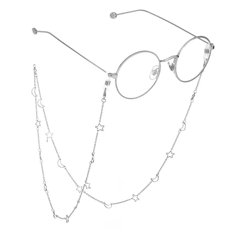 JWER Fashion Woman Sunglasses Chain Cylinder Bead Chain Anti-Falling Glasses Eyeglasses Cord Necklace Mask Chain for Women Gifts - Ammpell