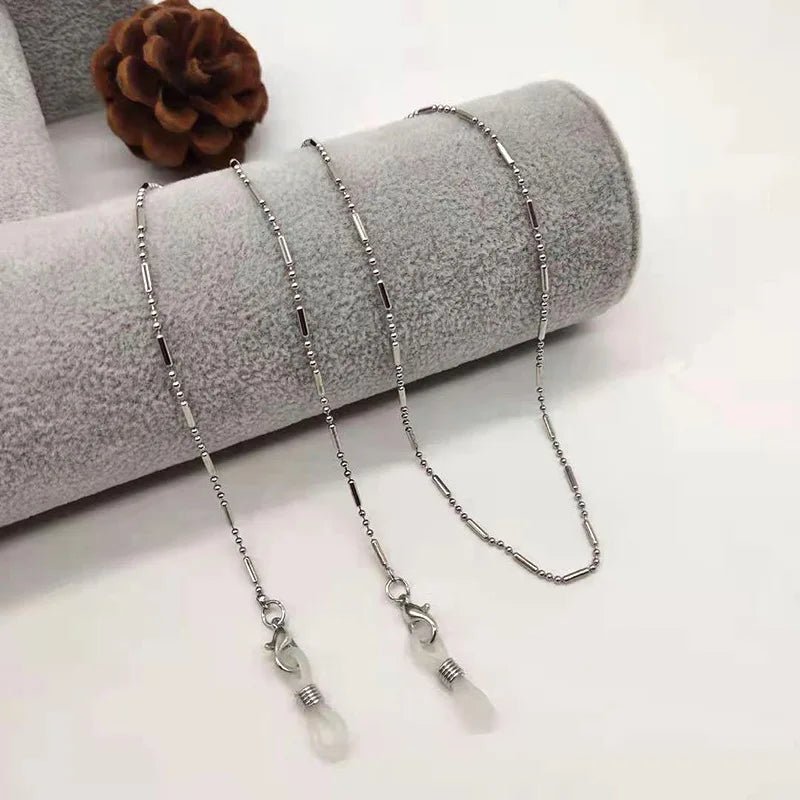 JWER Fashion Woman Sunglasses Chain Cylinder Bead Chain Anti-Falling Glasses Eyeglasses Cord Necklace Mask Chain for Women Gifts - Ammpell