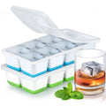 Large Ice Cube Trays Silicone Easy-Release Flexible Ice Cube Molds with Lids Big Square Cubed Ice Trays for Whiskey and Cocktail - Ammpell