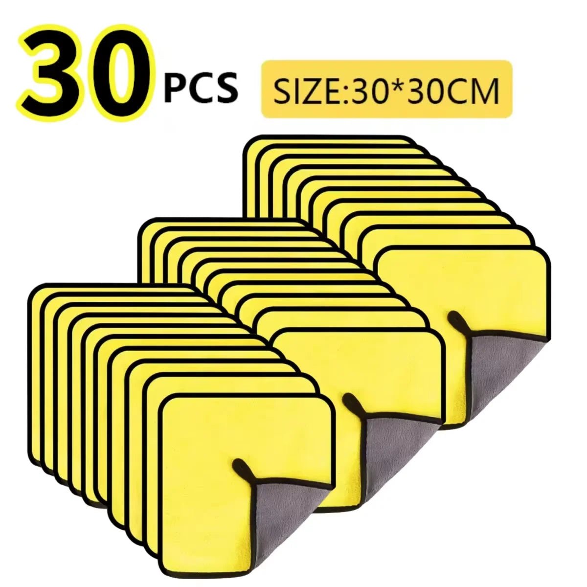 Microfiber Cleaning Cloths, Double Layer, 30x30cm and 30x60cm - Ammpell