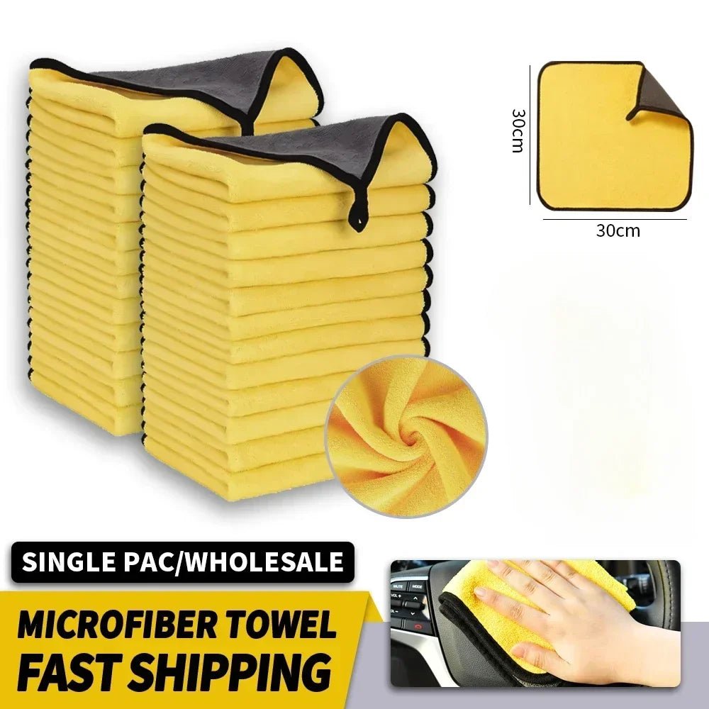 Microfiber Cleaning Cloths, Double Layer, 30x30cm and 30x60cm - Ammpell