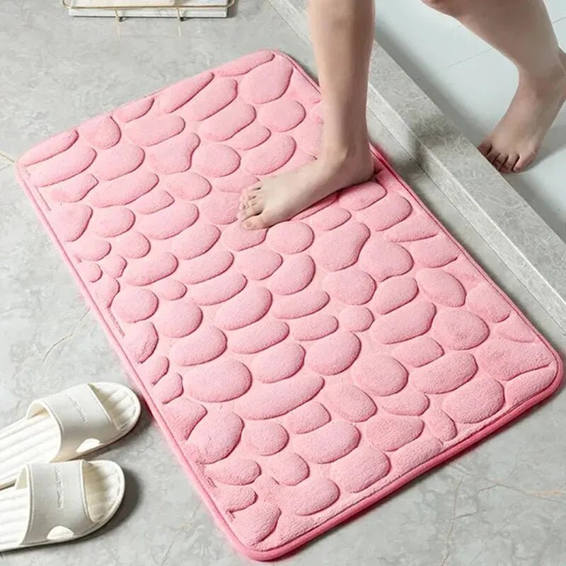 Pebble Textured Microfiber Bath Mat with Non-Slip Backing, 40x60cm - Ammpell
