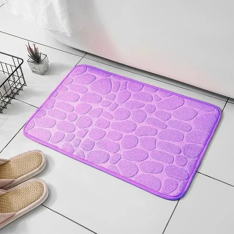 Pebble Textured Microfiber Bath Mat with Non-Slip Backing, 40x60cm - Ammpell