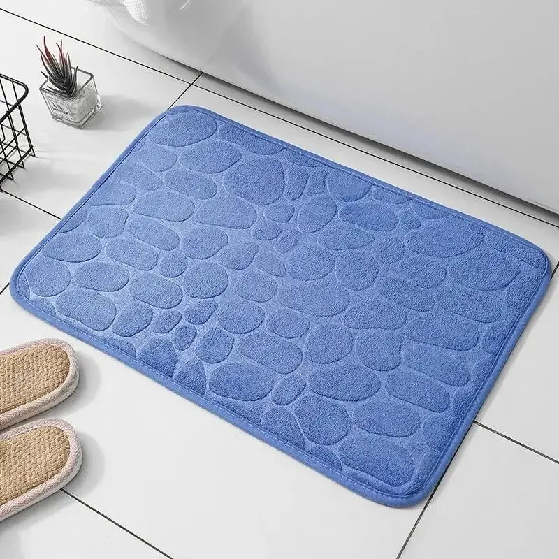 Pebble Textured Microfiber Bath Mat with Non-Slip Backing, 40x60cm - Ammpell