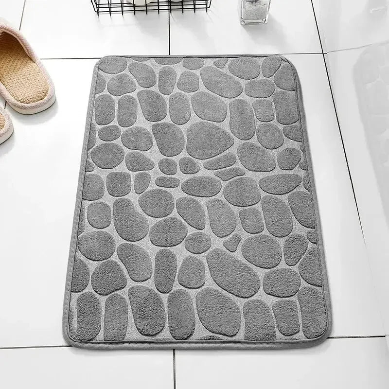 Pebble Textured Microfiber Bath Mat with Non-Slip Backing, 40x60cm - Ammpell