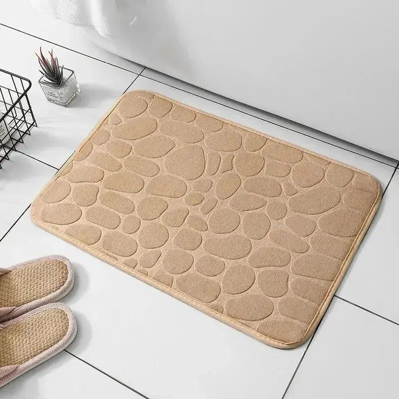 Pebble Textured Microfiber Bath Mat with Non-Slip Backing, 40x60cm - Ammpell