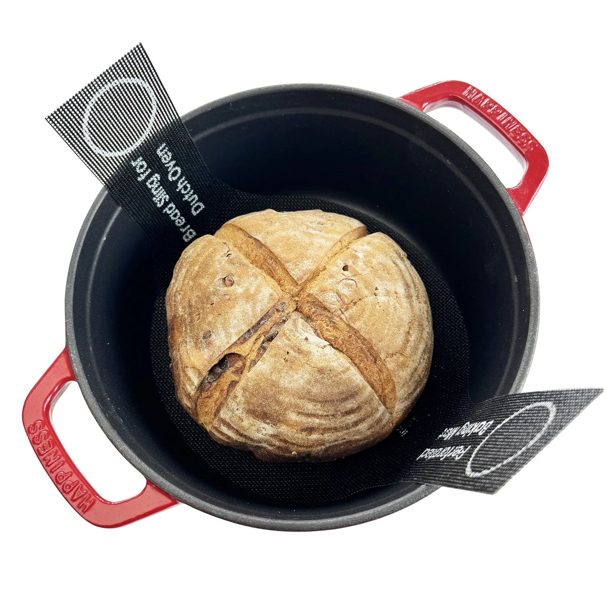Perforated Silicone Bread Sling for Dutch Oven, with Long Handle, Nonstick & Reusable, Bread Baking Mat for Sourdough Transfer - Ammpell