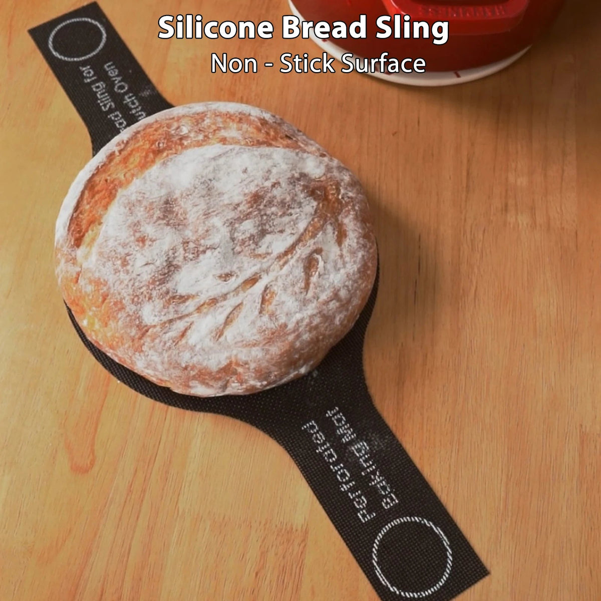 Perforated Silicone Bread Sling for Dutch Oven, with Long Handle, Nonstick & Reusable, Bread Baking Mat for Sourdough Transfer - Ammpell