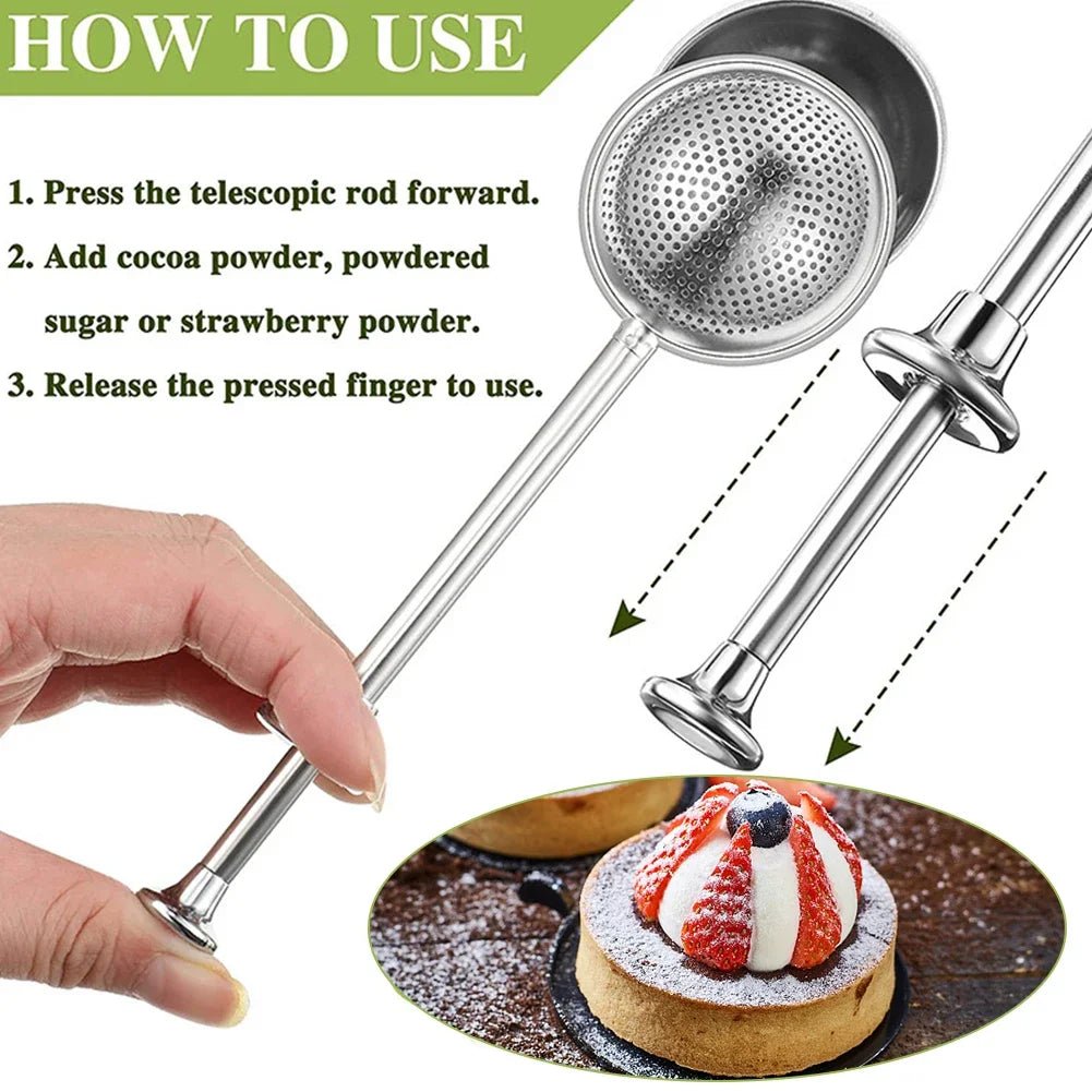 Powder Shaker Sugar Duster Flour Sugar Sieve For Powdered Sugar And Spices Cake Decorating Tool Baking Accessory - Ammpell