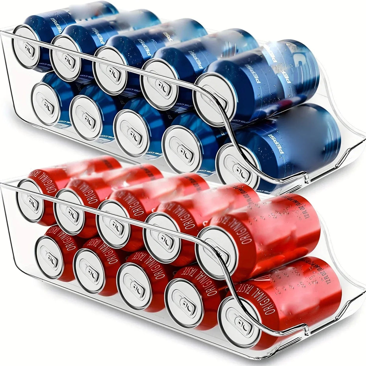 Refrigerator Organizer Bins Soda Cans Dispenser Bins Can Dispensers Auto Rolling Dispenser Fridge Organizer Pantry Organizer - Ammpell