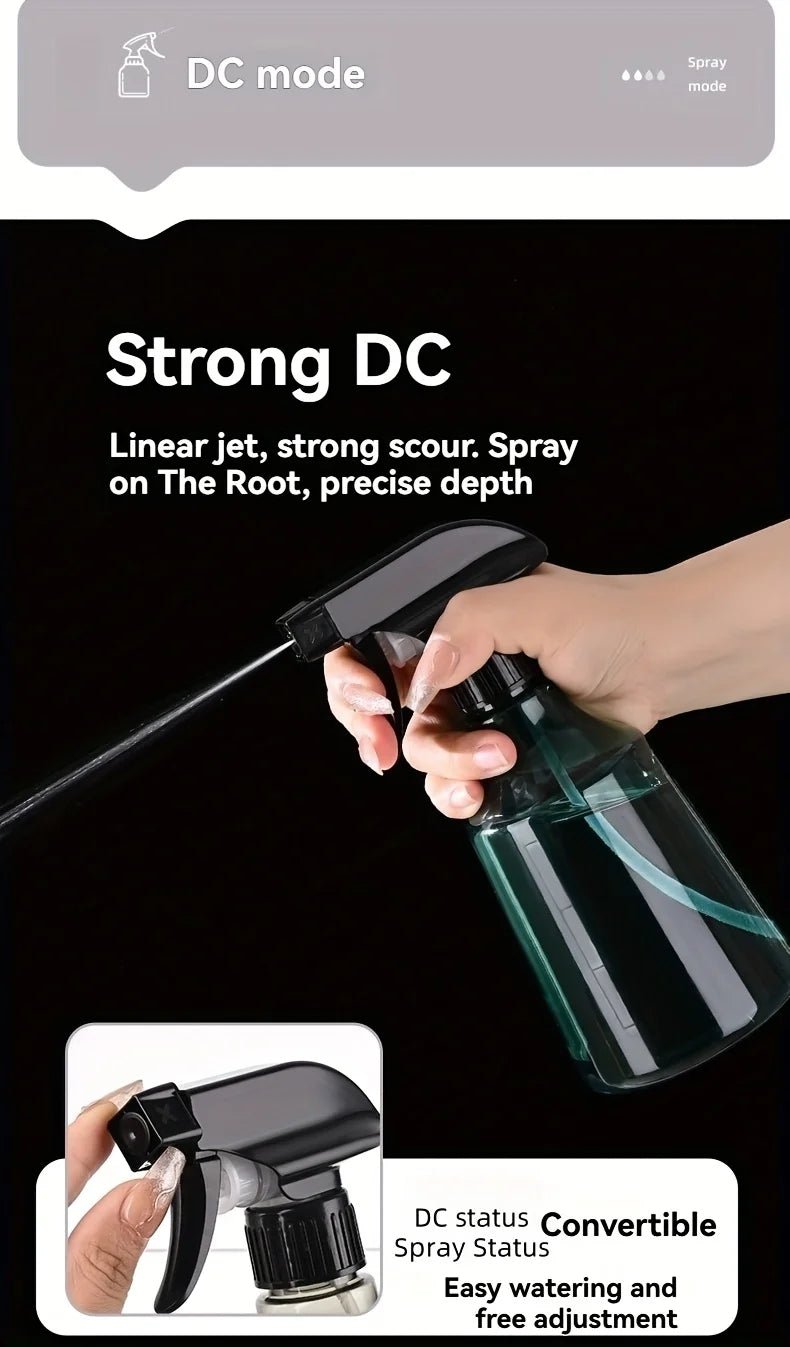 Spray Bottle Transparent Plastic Dual Mode Direct Mist Press Container For Plant Watering Sanitize Daily Garden Care Supply - Ammpell