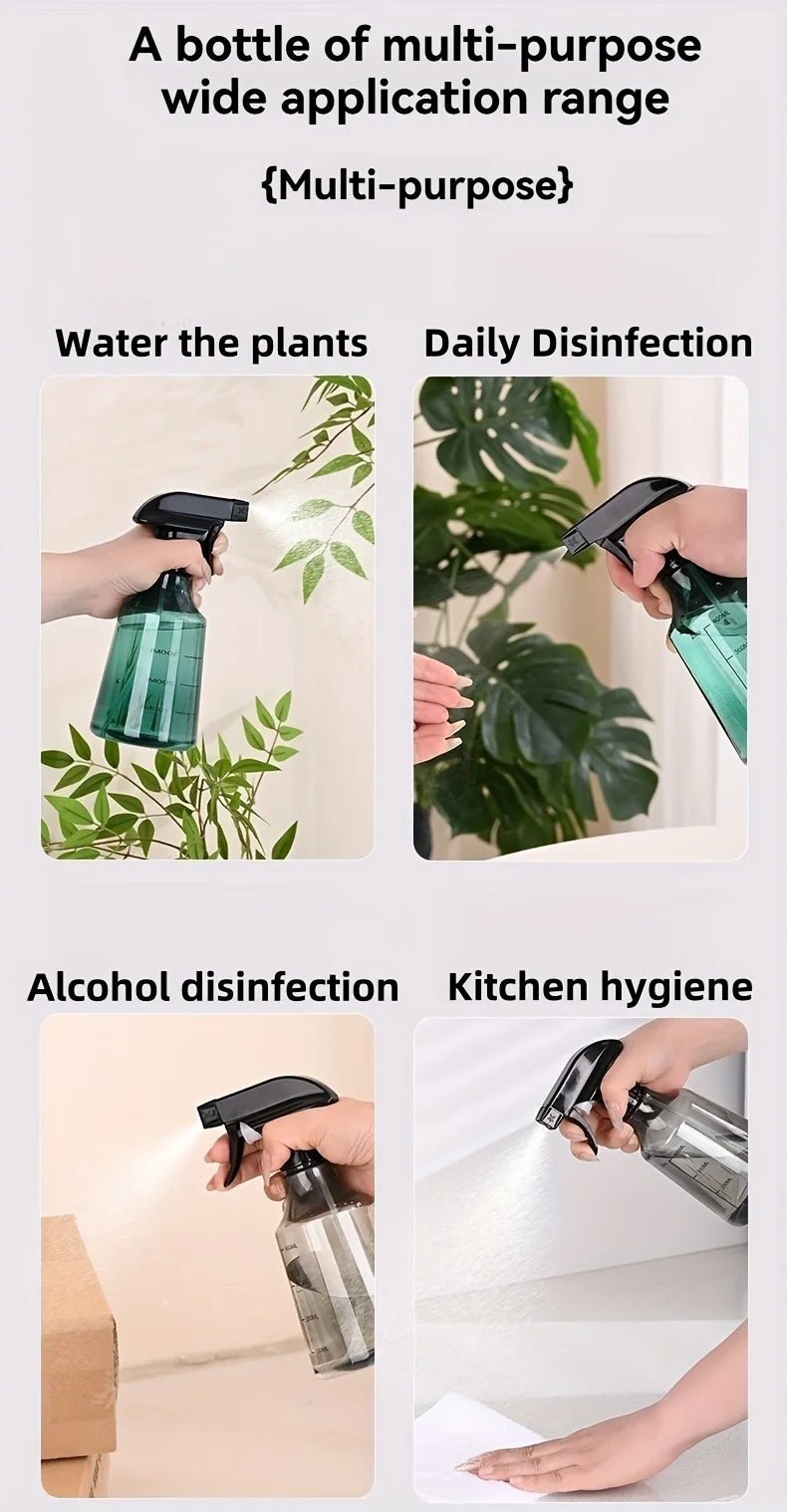 Spray Bottle Transparent Plastic Dual Mode Direct Mist Press Container For Plant Watering Sanitize Daily Garden Care Supply - Ammpell