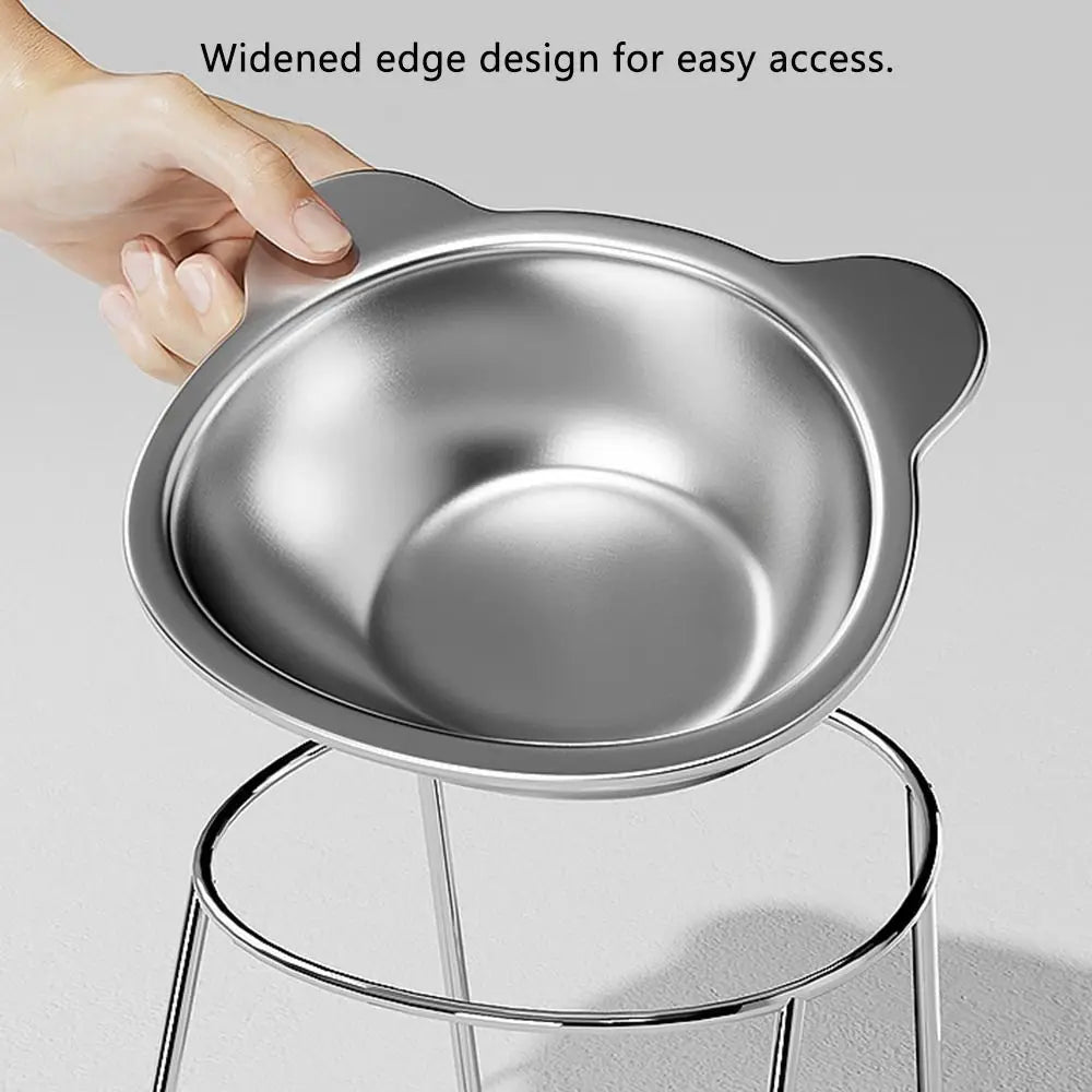 Stable Raised Cat Bowls Elevated 15° Neck Guard Cat Food Bowl Shatter-resistant Tilted Pet Supplies for Puppy and Cat - Ammpell