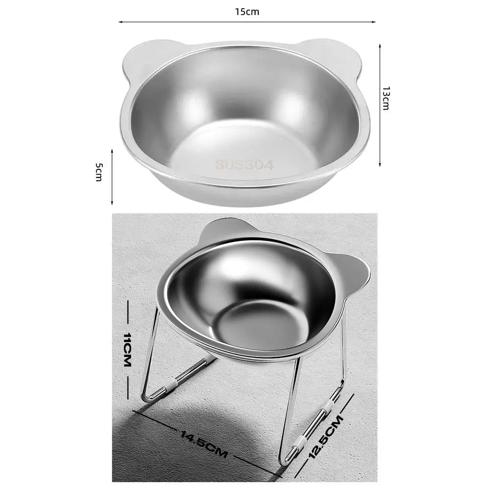 Stable Raised Cat Bowls Elevated 15° Neck Guard Cat Food Bowl Shatter-resistant Tilted Pet Supplies for Puppy and Cat - Ammpell