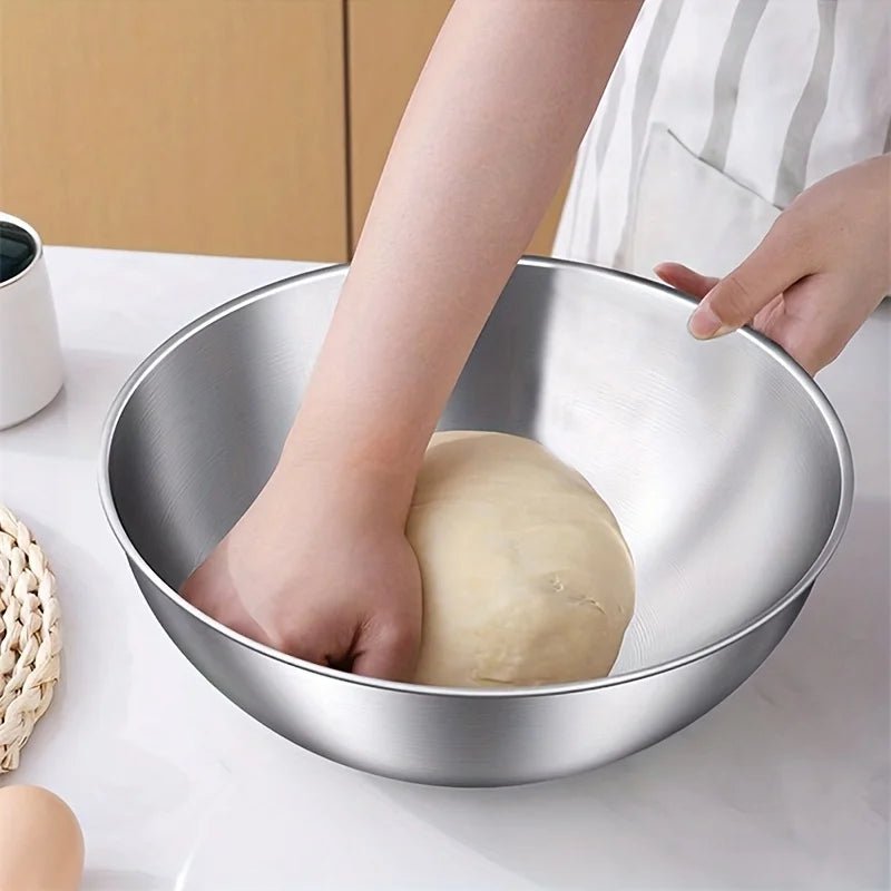 Stainless Steel Mixing Bowls with Measurements, Suitable for Home Use, for Mixing and Kneading, Salads, and Baking Salad Bowl - Ammpell