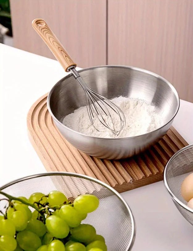 Stainless Steel Mixing Bowls with Measurements, Suitable for Home Use, for Mixing and Kneading, Salads, and Baking Salad Bowl - Ammpell